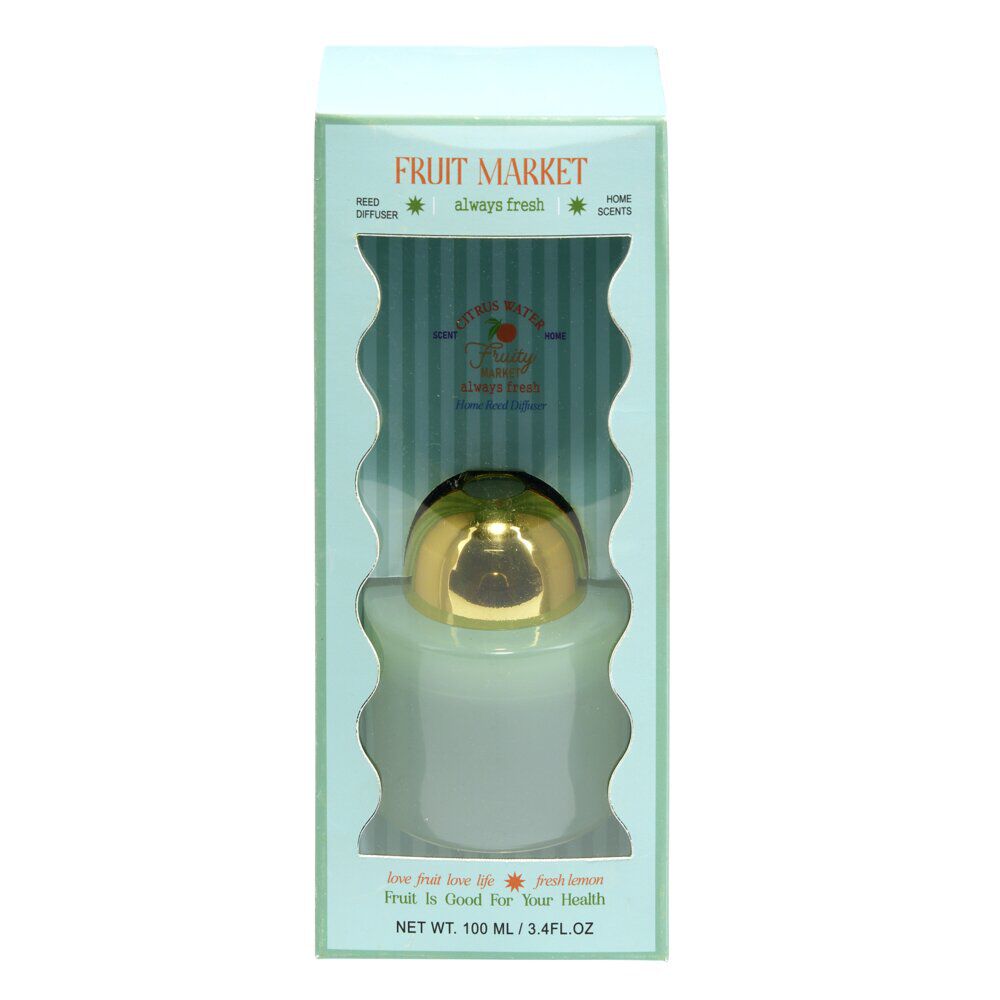 Diffuseur d'ambiance 100ml Fruit Market avec bâtonnets Ø7xH7,5cm (2 modèles)
