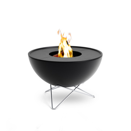 Brasero rond en acier émaillé Bowl 70 avec pied bas et plancha - Höfats