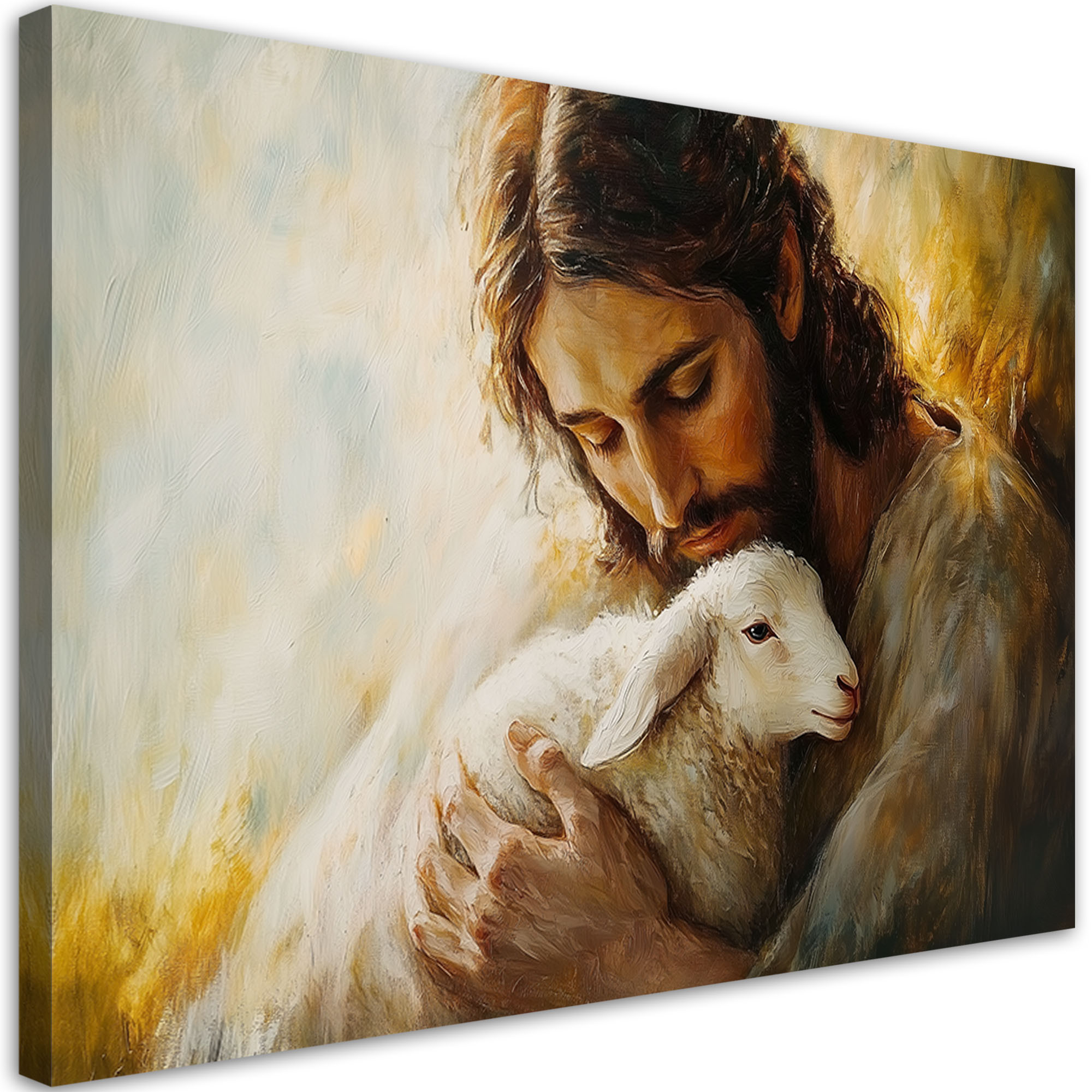 Feeby Obraz religijny, Jezus Chrystus z barankiem 60x40