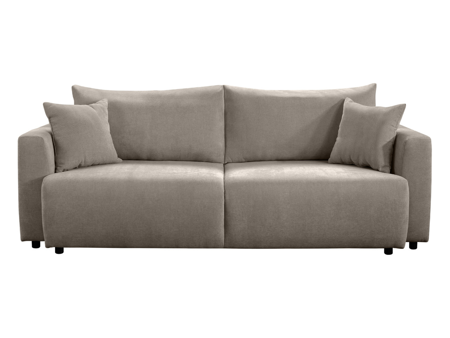 Sofa trzyosobowa Zonte rozkładana z pojemnikiem szenilowa brązowa