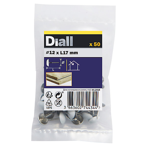 Clous tapissiers blancs - sachet de 50 pièces Diall