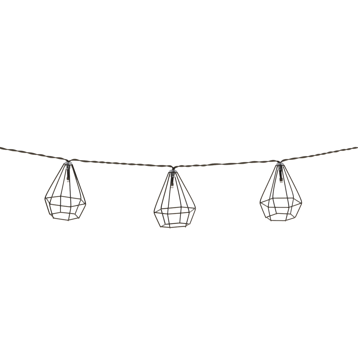 Solar garland 10 balls Metal, Black, L.335 cm
