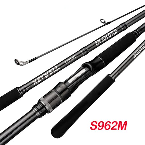 NNEOBA Inshore Spinning Fishing Rod Long Casting Carbon Rod Black