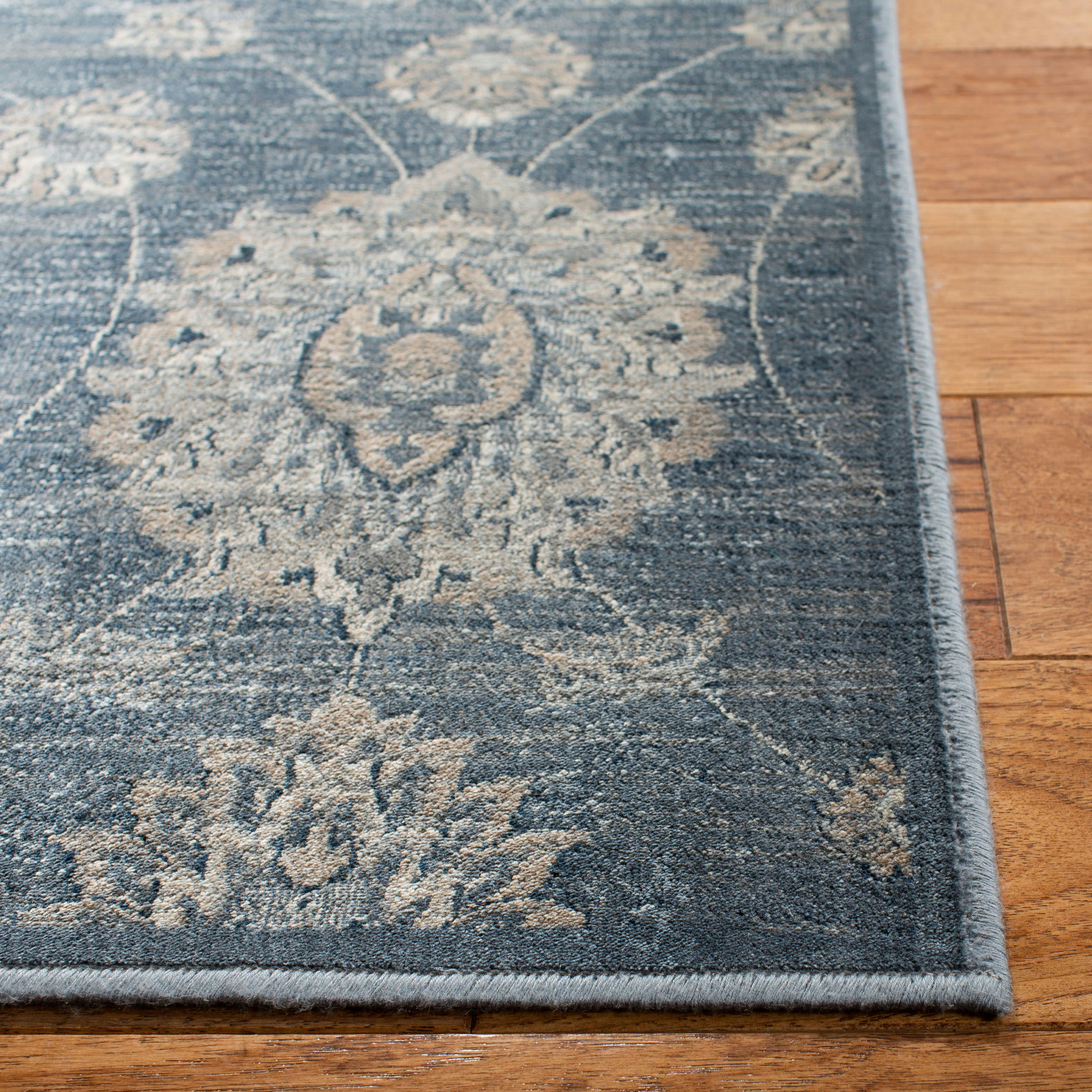 VINTAGE - Tapis de salon interieur en bleu & beige, 122 x 183 cm