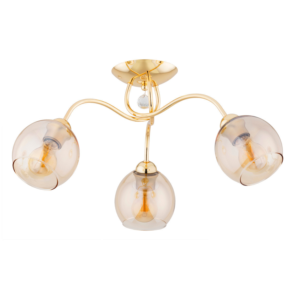 Lampa sufitowa złoto-bursztynowy AMARILLO 3xE27x15W wym: 30x59x59 cm Alfa