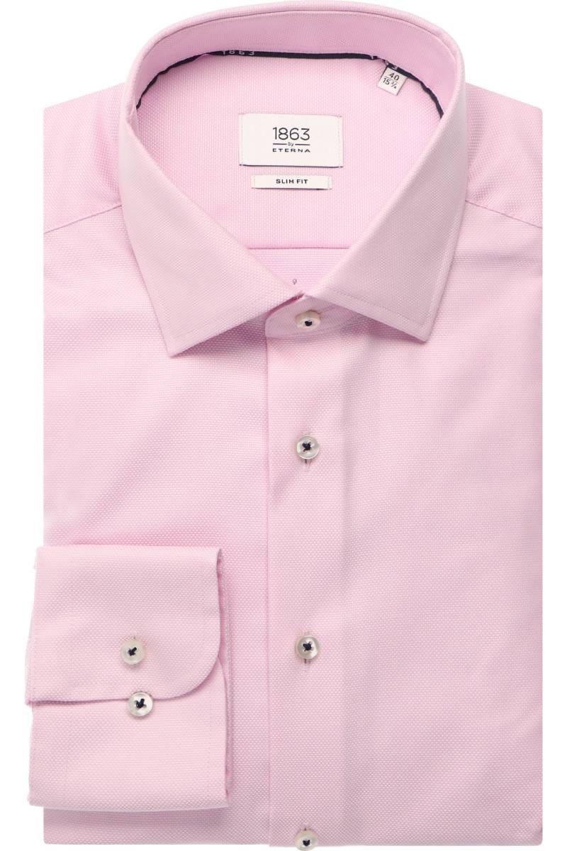 ETERNA 1863 Slim Fit Hemd rot, Strukturiert