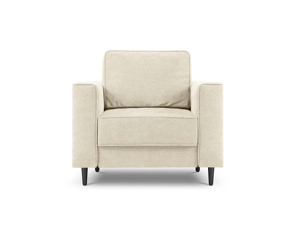 DUNAS - Fauteuil en tissu structuré beige