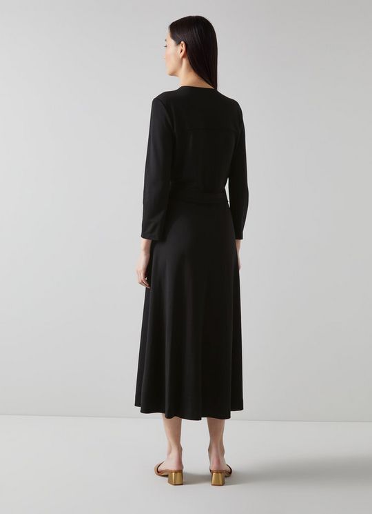 Juno Black Wrap Dress