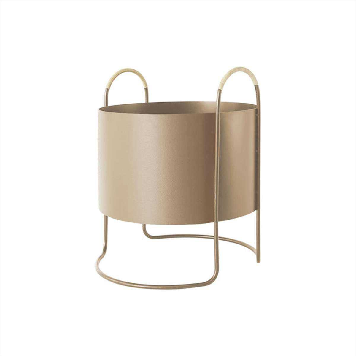 MAKI - Porte pot de fleur marron en métal H50x42x40cm