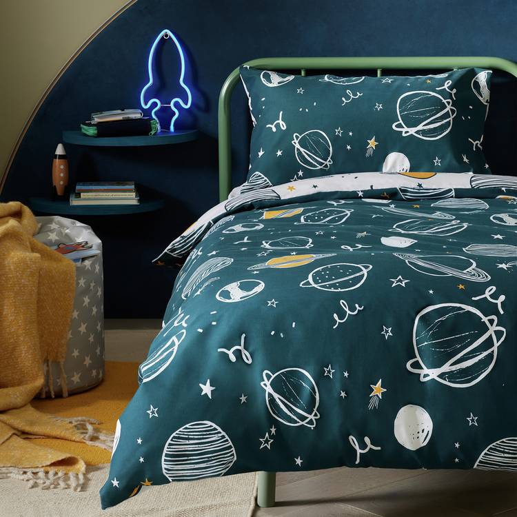 Habitat Cotton Planets Blue Kids Bedding Set - Toddler