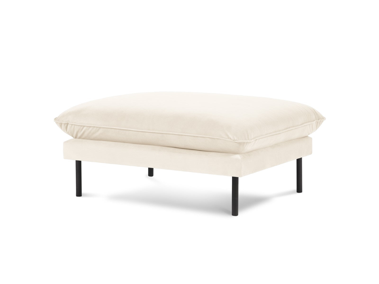 Cosmopolitan Design Poef Vienna flueel, lichtbeige - 73x93x43cm