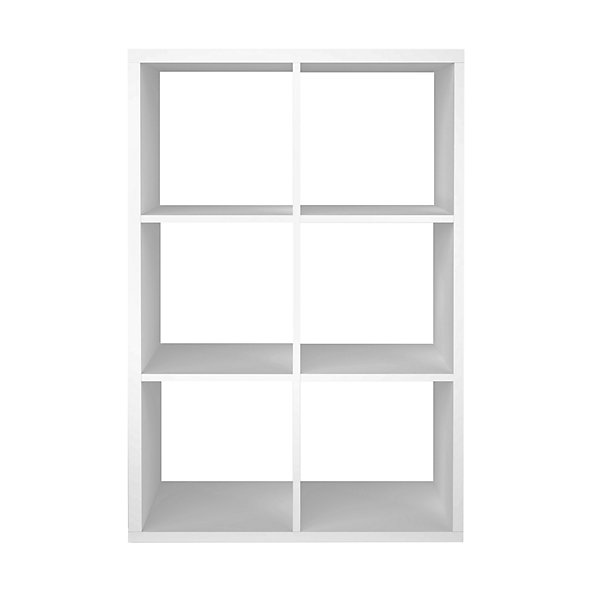 étagère modulable 6 cubes GoodHome Mixxit blanc l. 73,5cm x H. 108cm