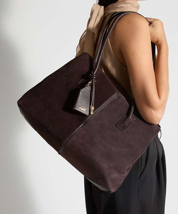 Deserving L Dark Brown - Suede Shoulder Bag