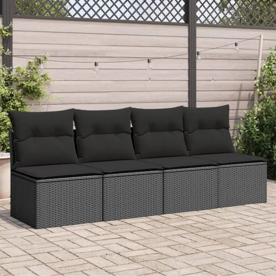 vidaXL - Tuinbank - Zwart - Poly rattan