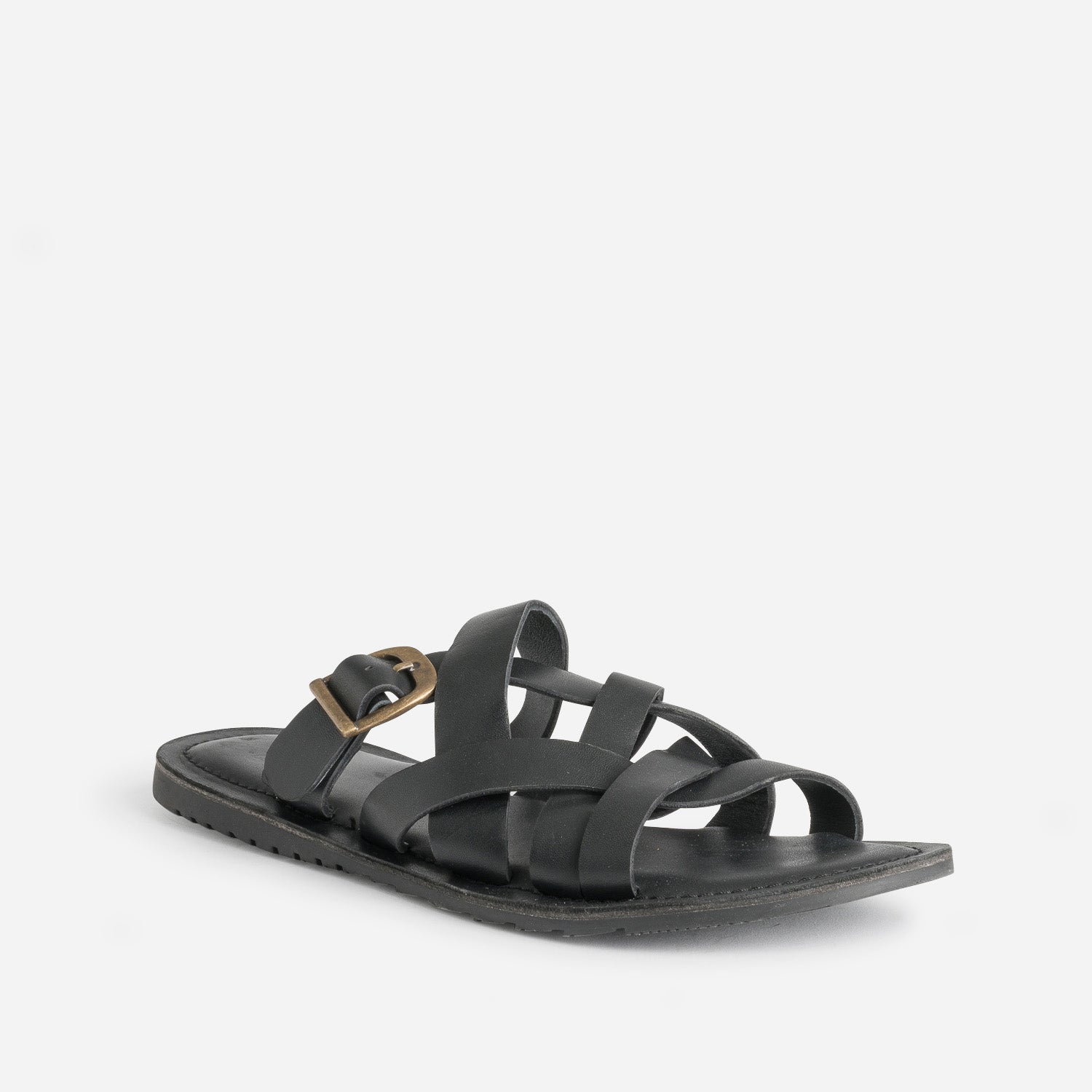 Mule noire cuir éco-conçu