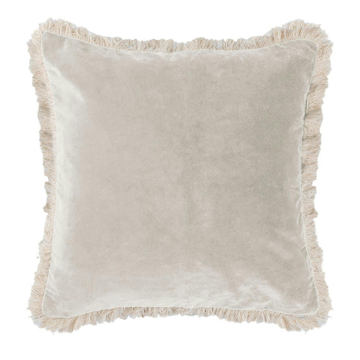 ANDREA - Coussin velours de coton  50x50 grège