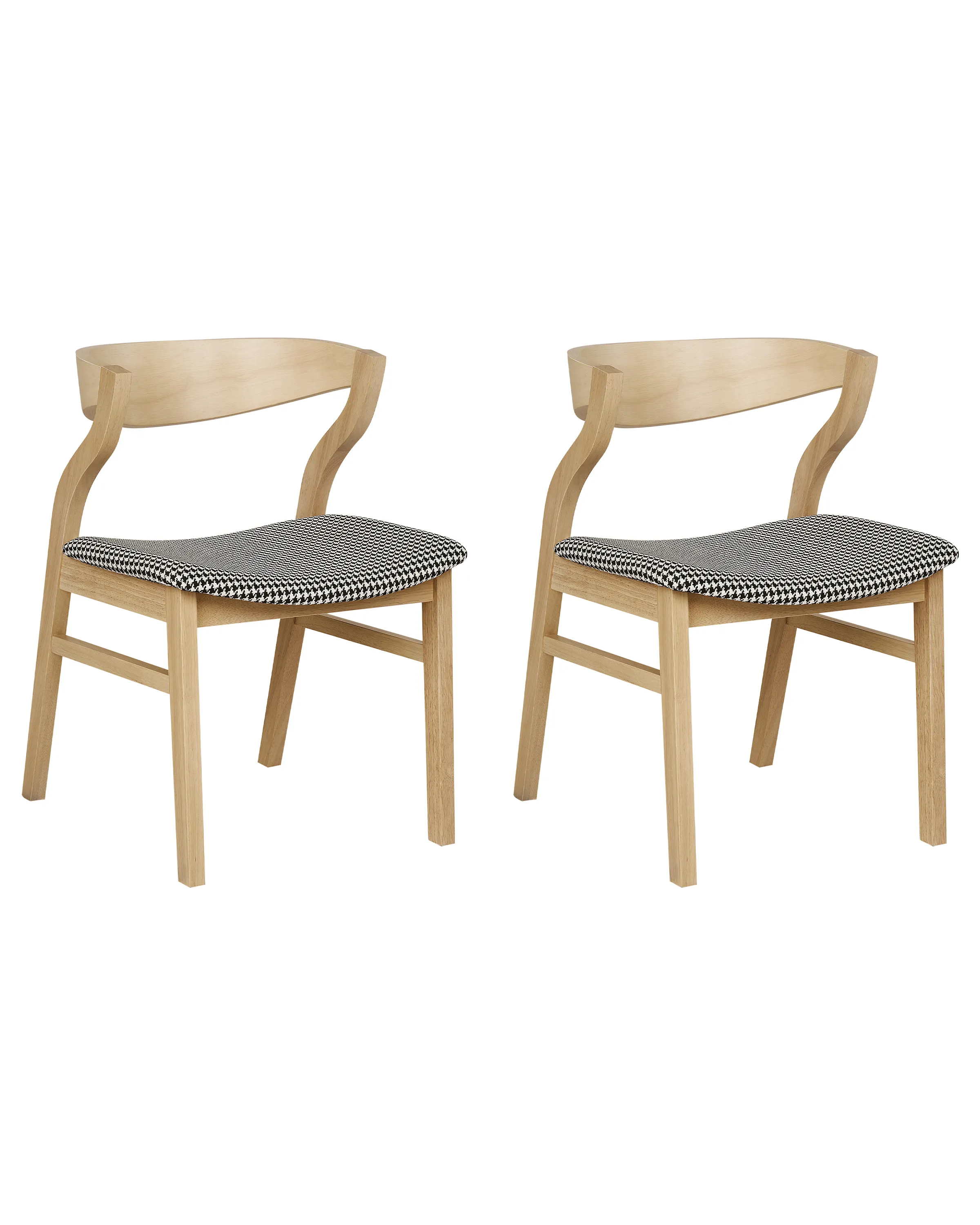 Set of 2 Dining Chairs MAROA Wood Black/ White