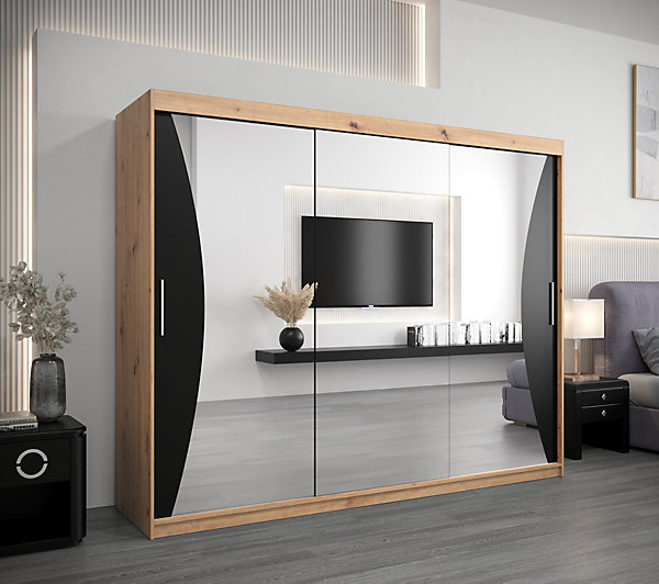 Armoire Monaco a portes coulissantes H. 200 x L. 250 x P. 62 3 portes