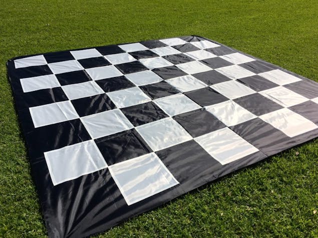 GIANT SIZE OUTDOOR DRAUGHTS CHECKERS GAME SET 3 X 3M WITH MAT