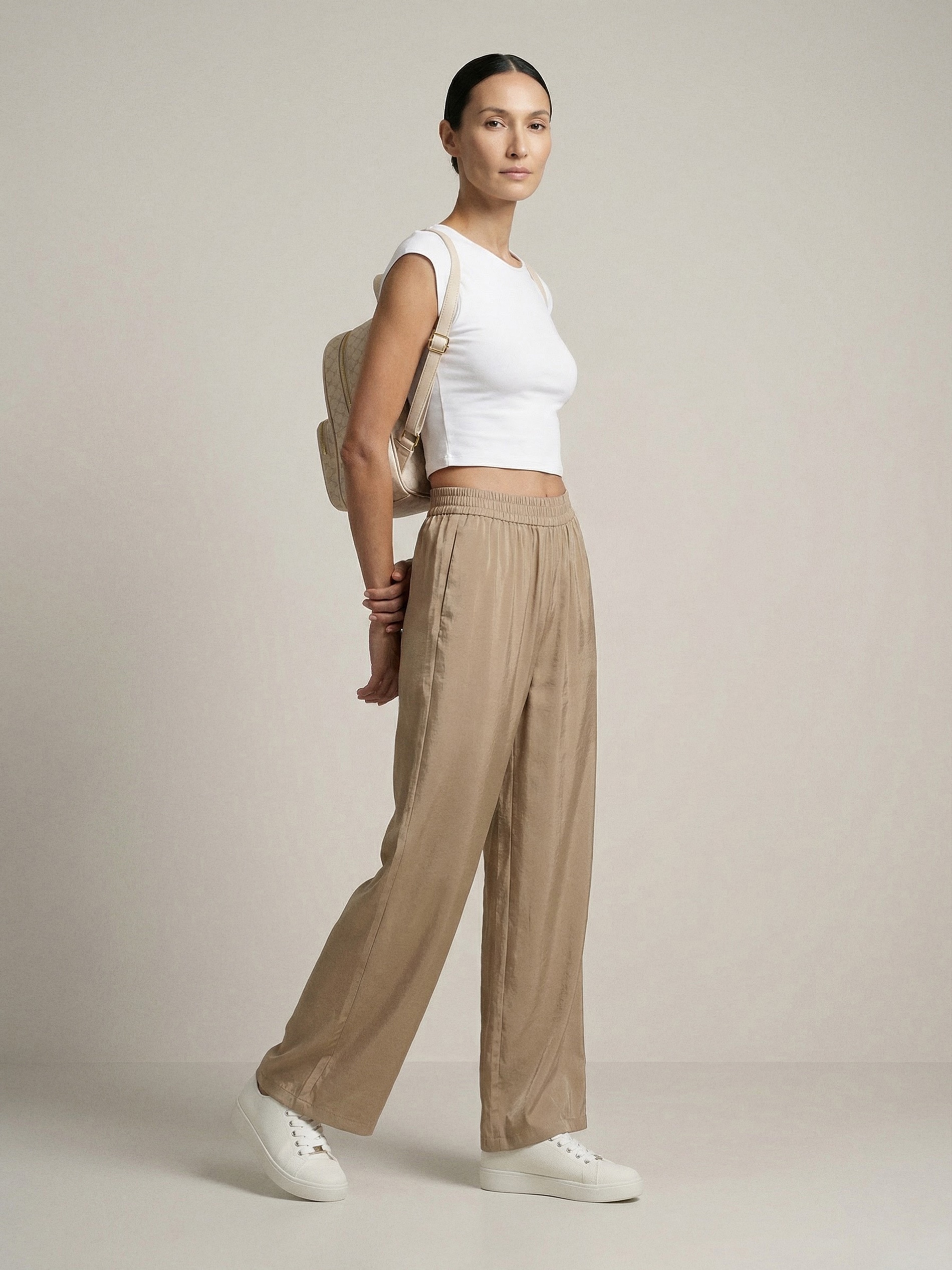 Spodnie wide leg z modalem