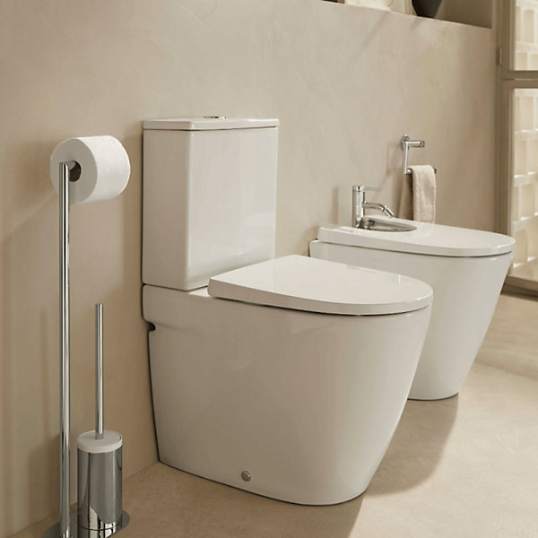 Abattant WC frein de chute compact déclipsable rond ROCA Ona blanc brillant