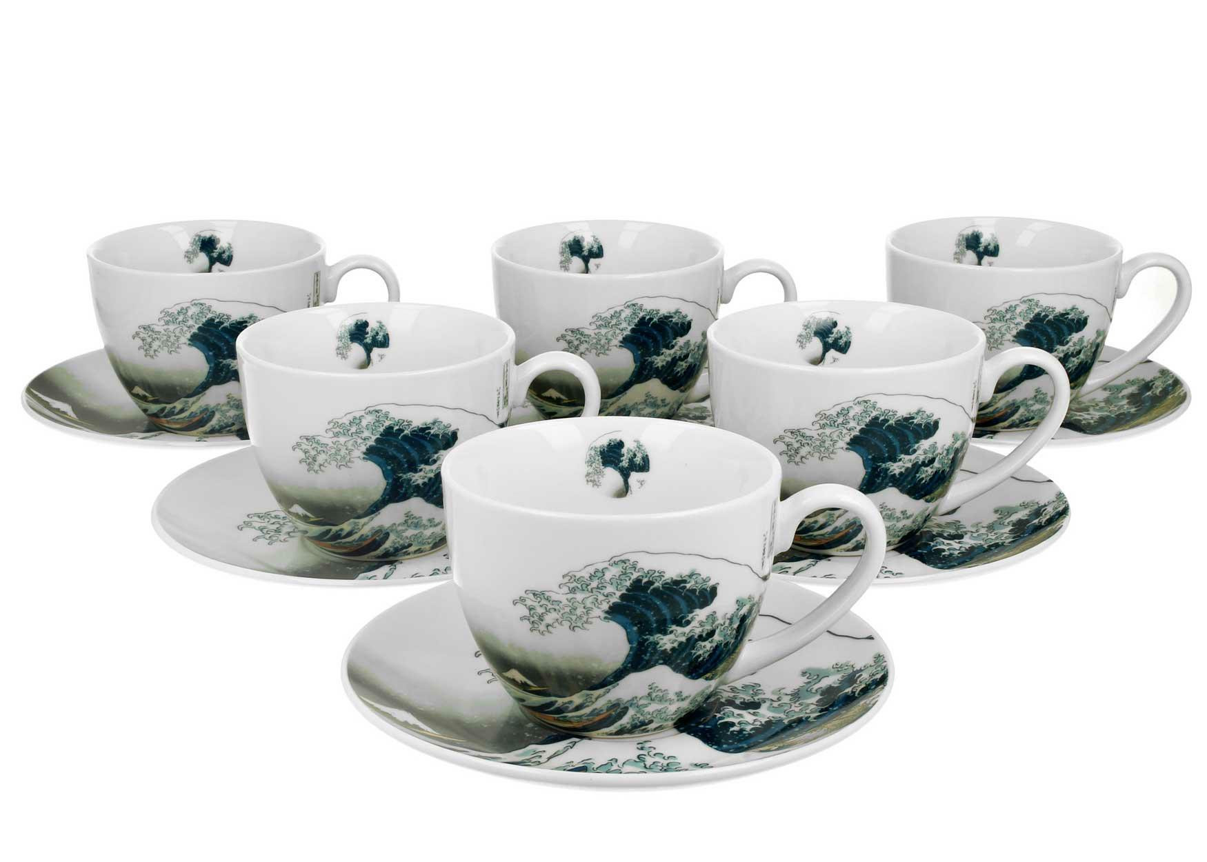 Zestaw 6 filiżanek Hokusai The Great 250 mldo Kawy Herbaty