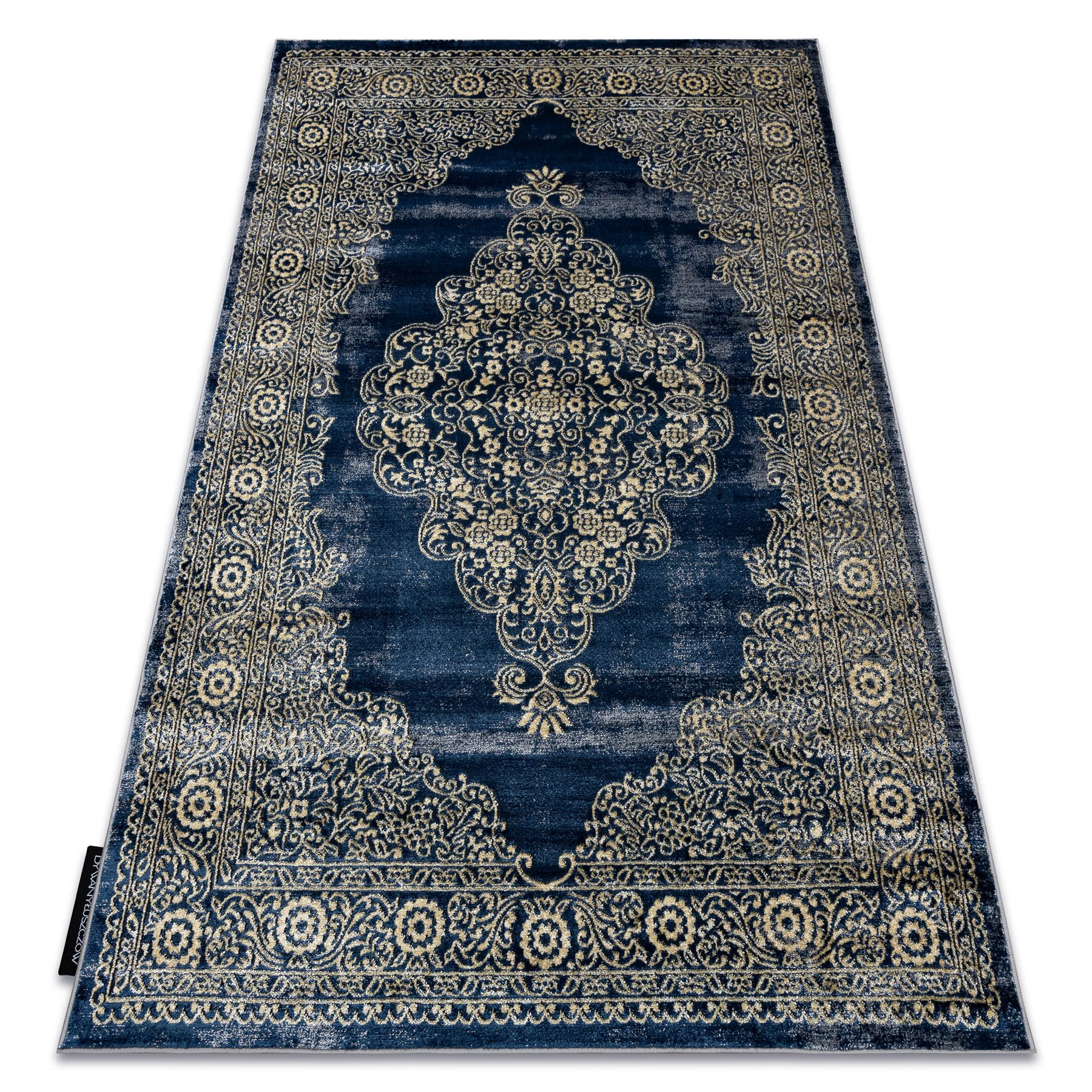 Dywan DE LUXE nowoczesny 474 Ornament - Strukturalny granatowy 120x170 cm