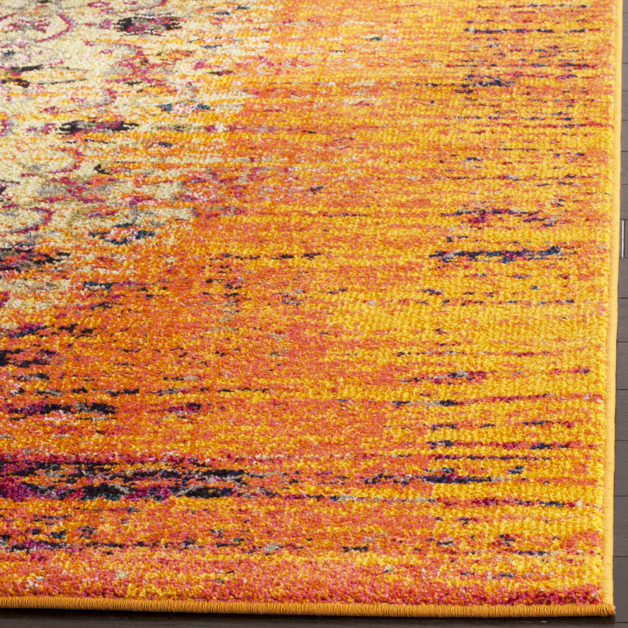 MONACO - Tapis de salon interieur en orange & multi, 201 x 279 cm