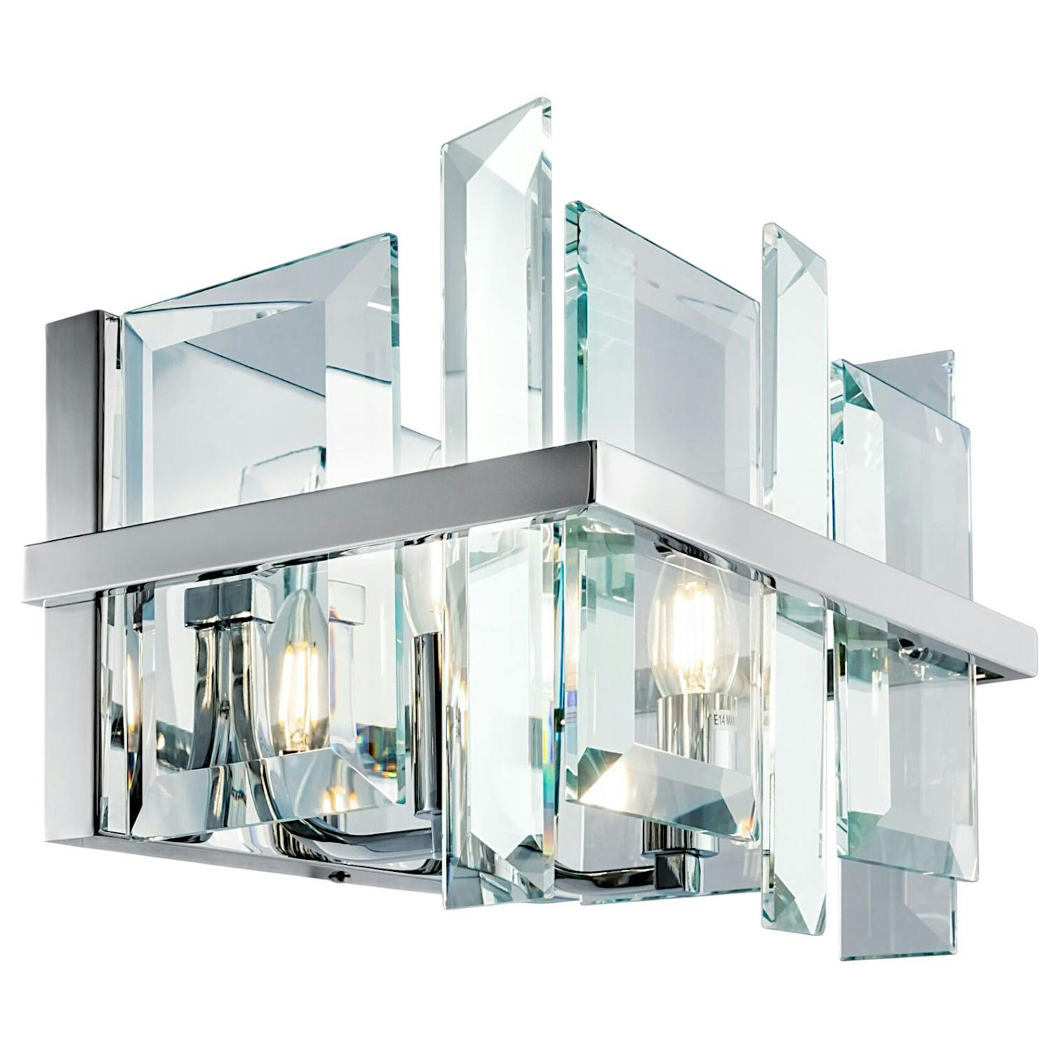 Applique murale moderne en verre forme cube 2 ampoules MODENE