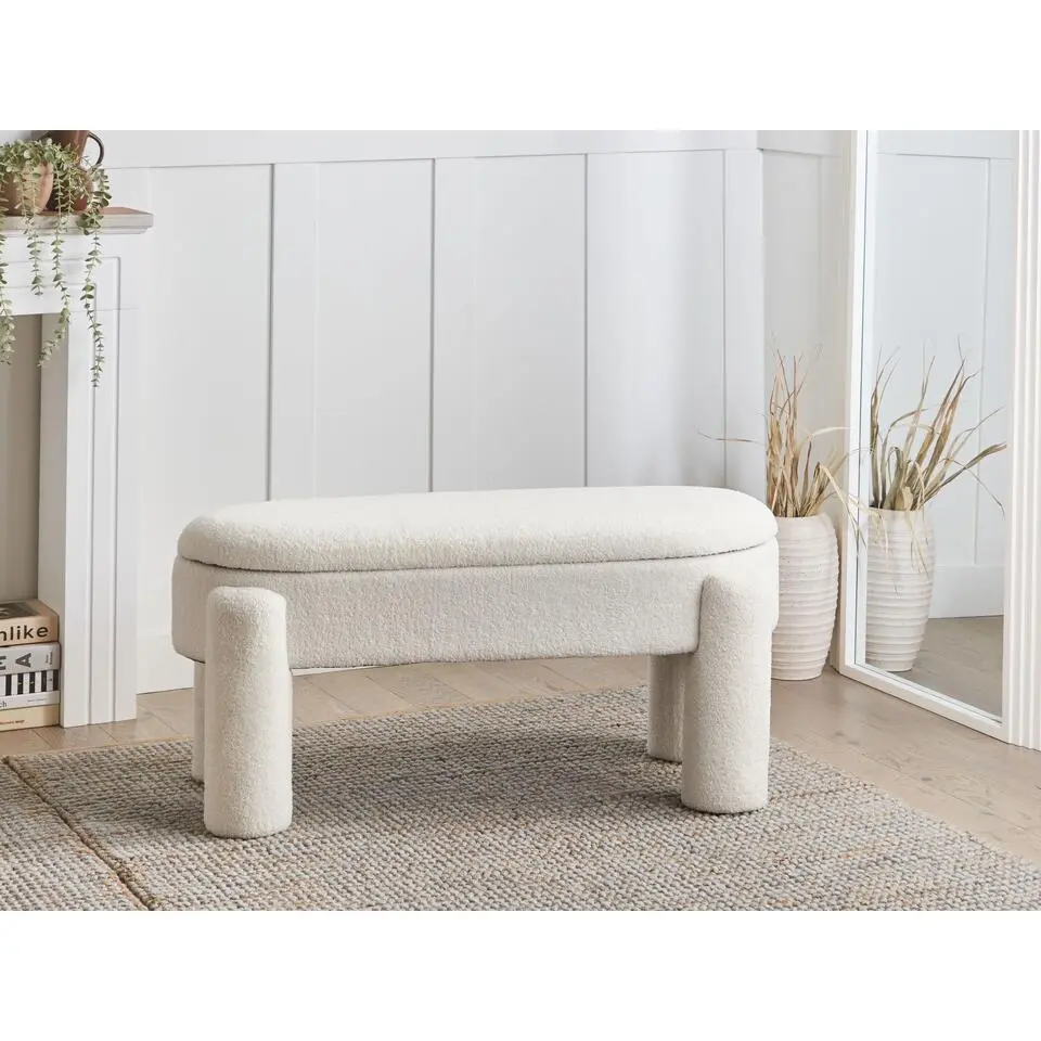 OAKLEY - Opbergbankje - Off-white - Boucl&eacute;