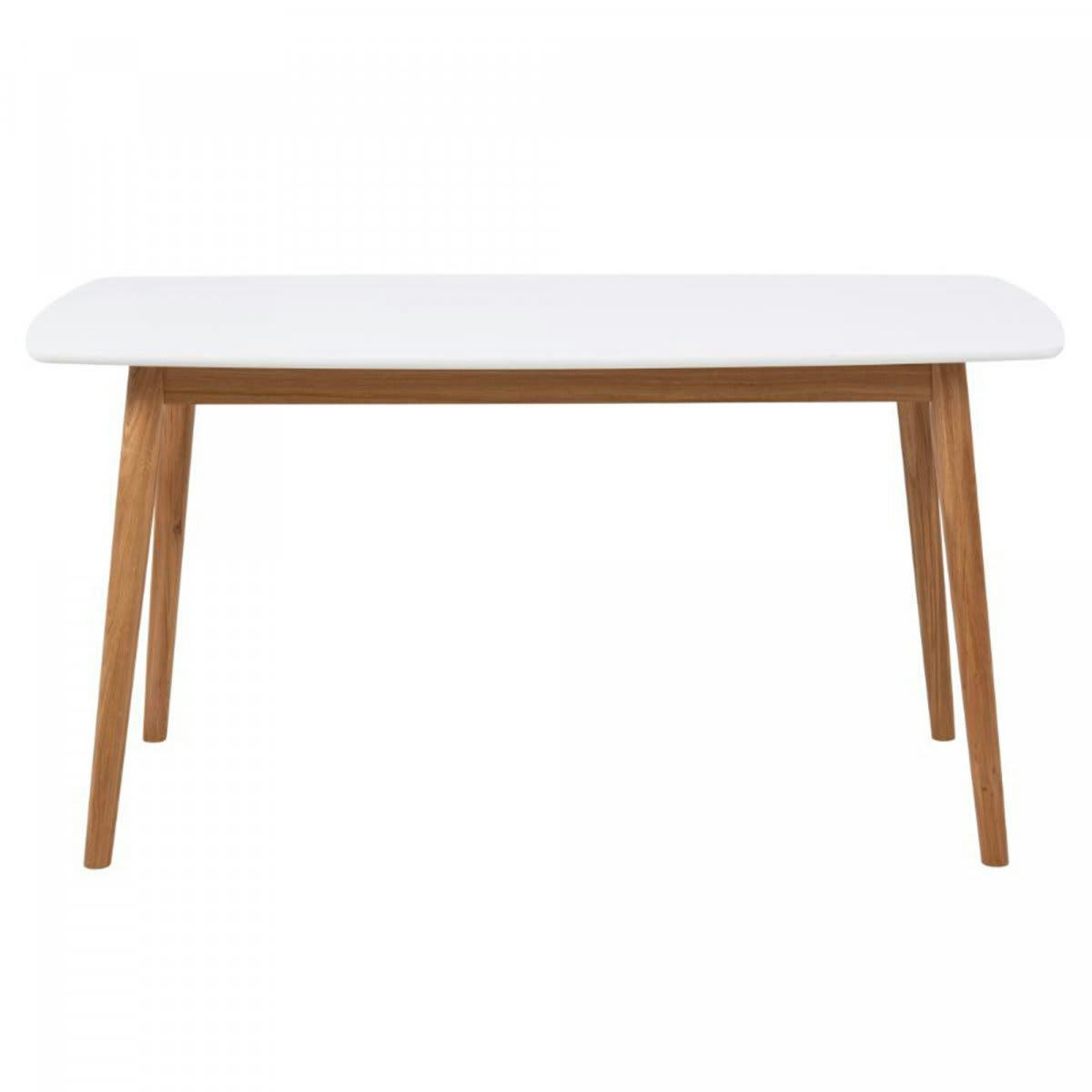 MEDANA - Table rectangulaire en bois 150x80cm blanc
