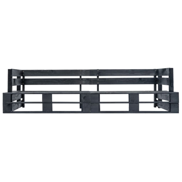 Ogrodowa sofa 2-osobowa z palet, czarna, drewno