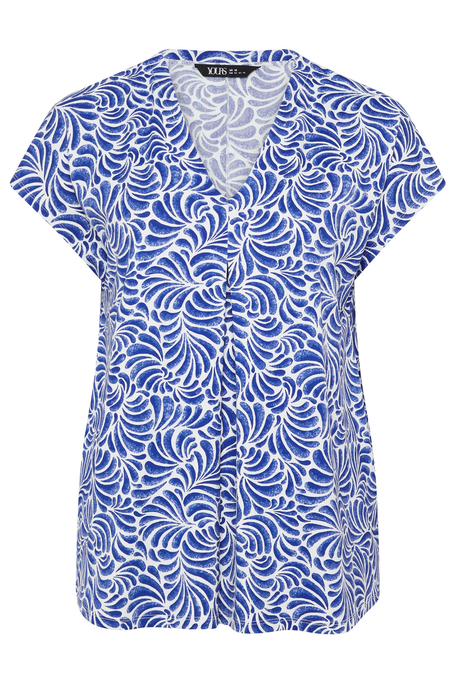 Yours Swirl Print Pleat Front Top