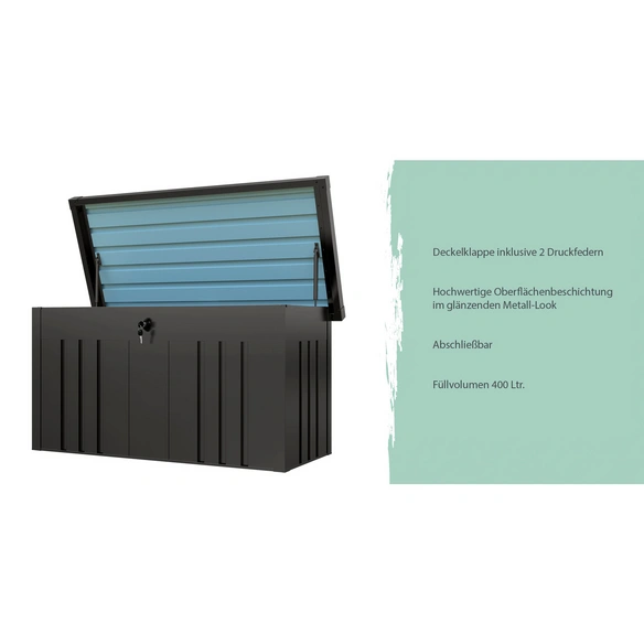 Aufbewahrungsbox, BxHxT (Innen): 121 x 69 x 65 cm, 400 l, anthrazit-metallic
