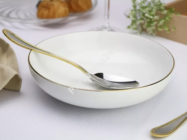 Komplet talerzy na 6 osób (18 el.) Bogucice - Base Gold 1182