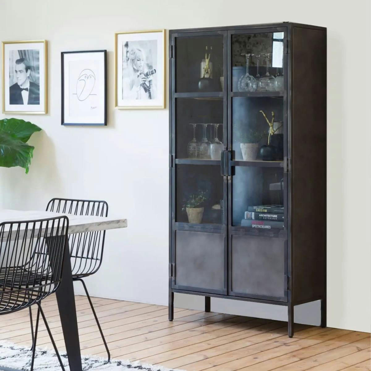 OPPOSITE - Vitrine en métal noir 90 cm