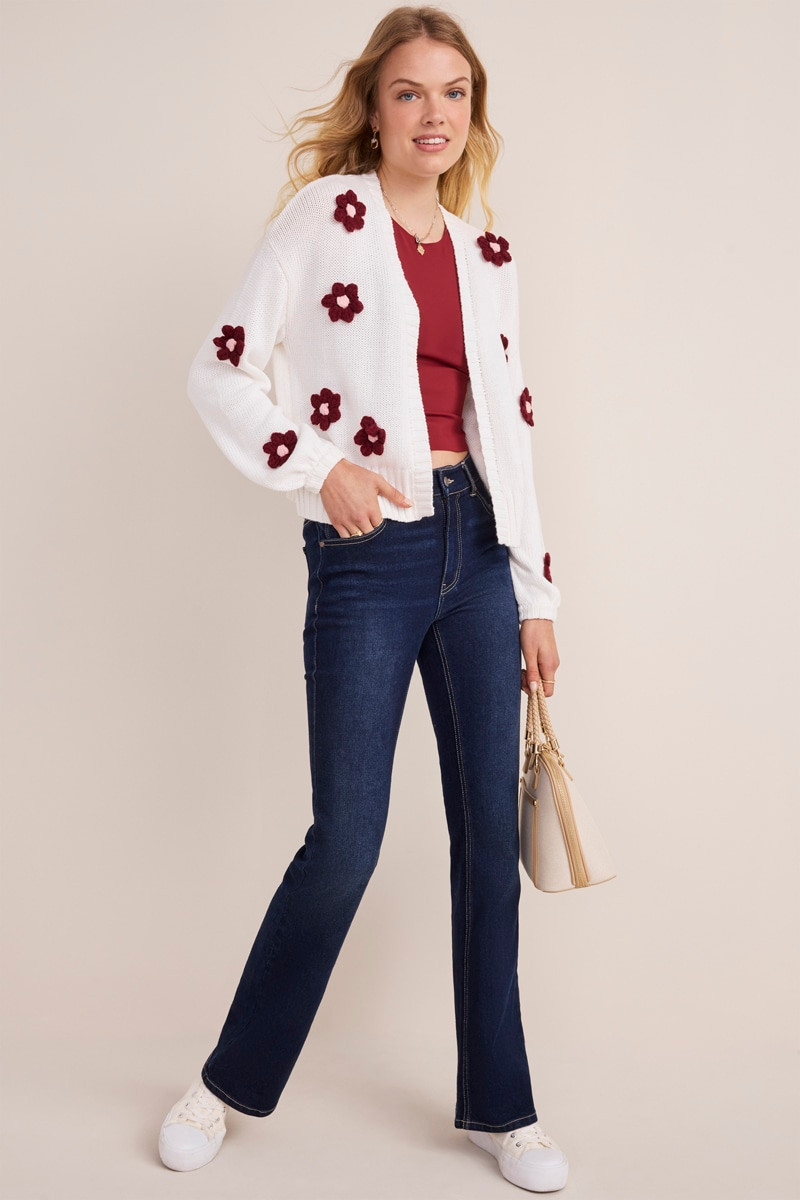 Clara Flower Bobble Cardigan