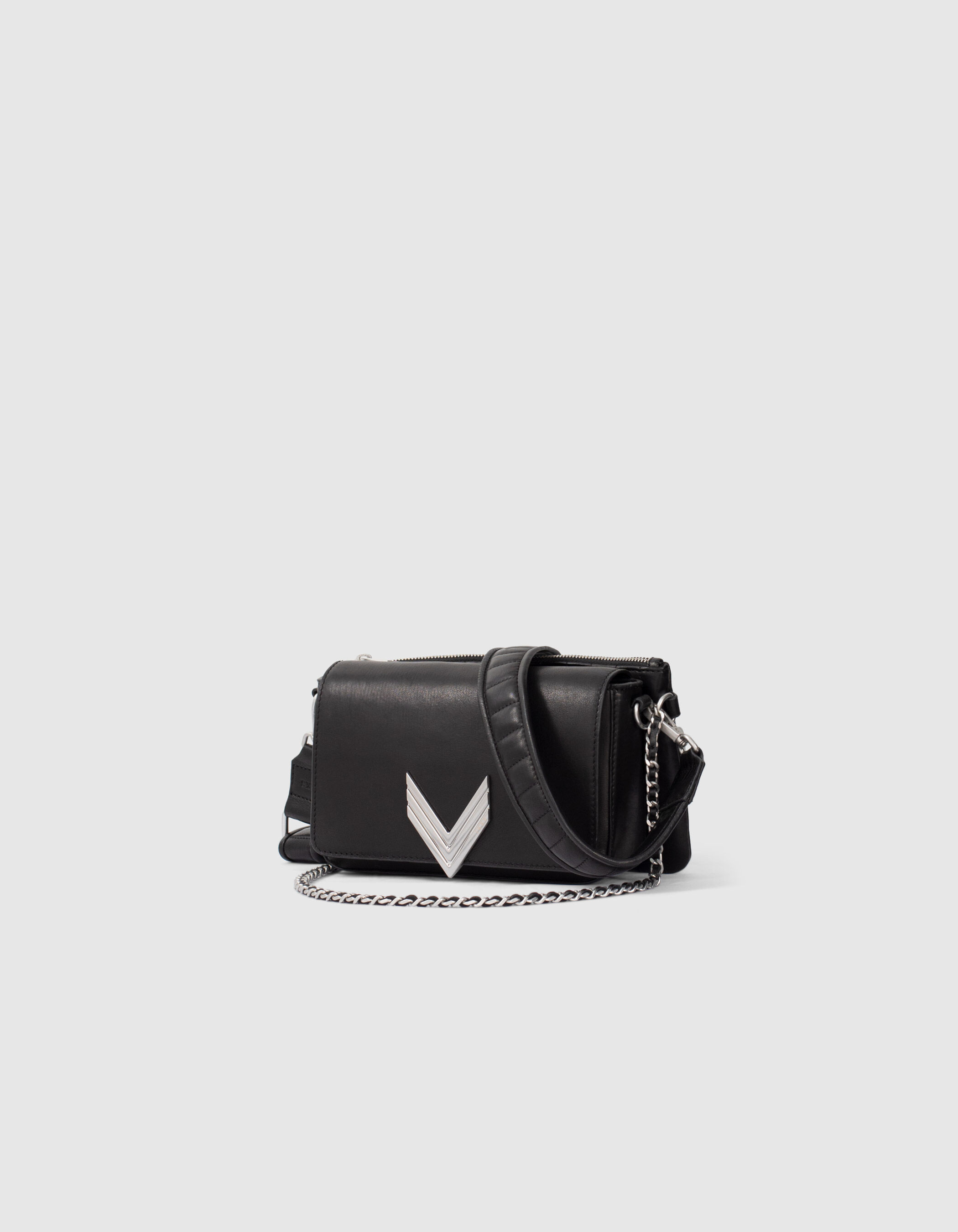 Sac Le 111 Romy noir cuir métalleries silver Femme