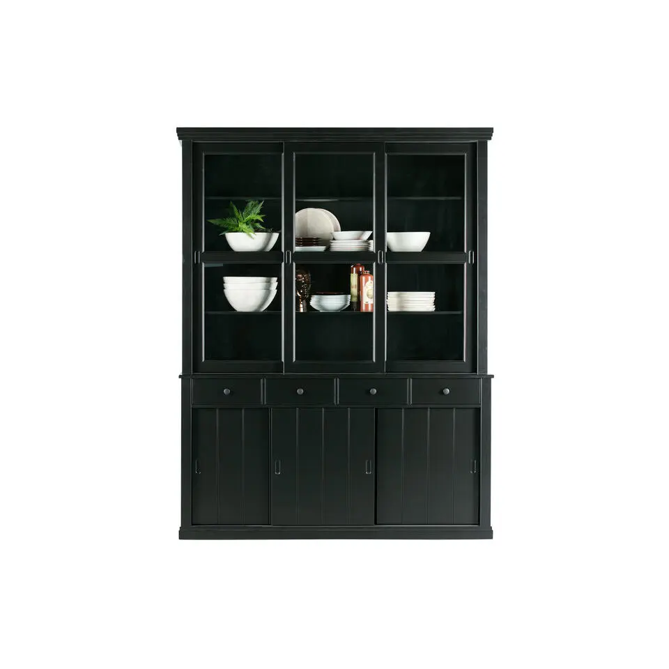 WOOOD Lagos Buffetkast - Grenen - Zwart - 214x166x48