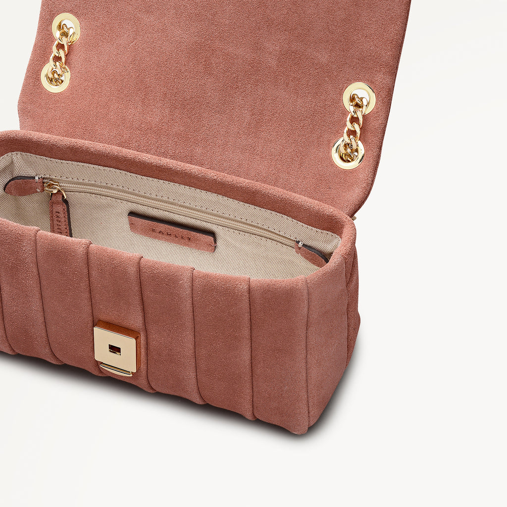 Burton Way - Quilt Suede - Small Flapover Cross Body