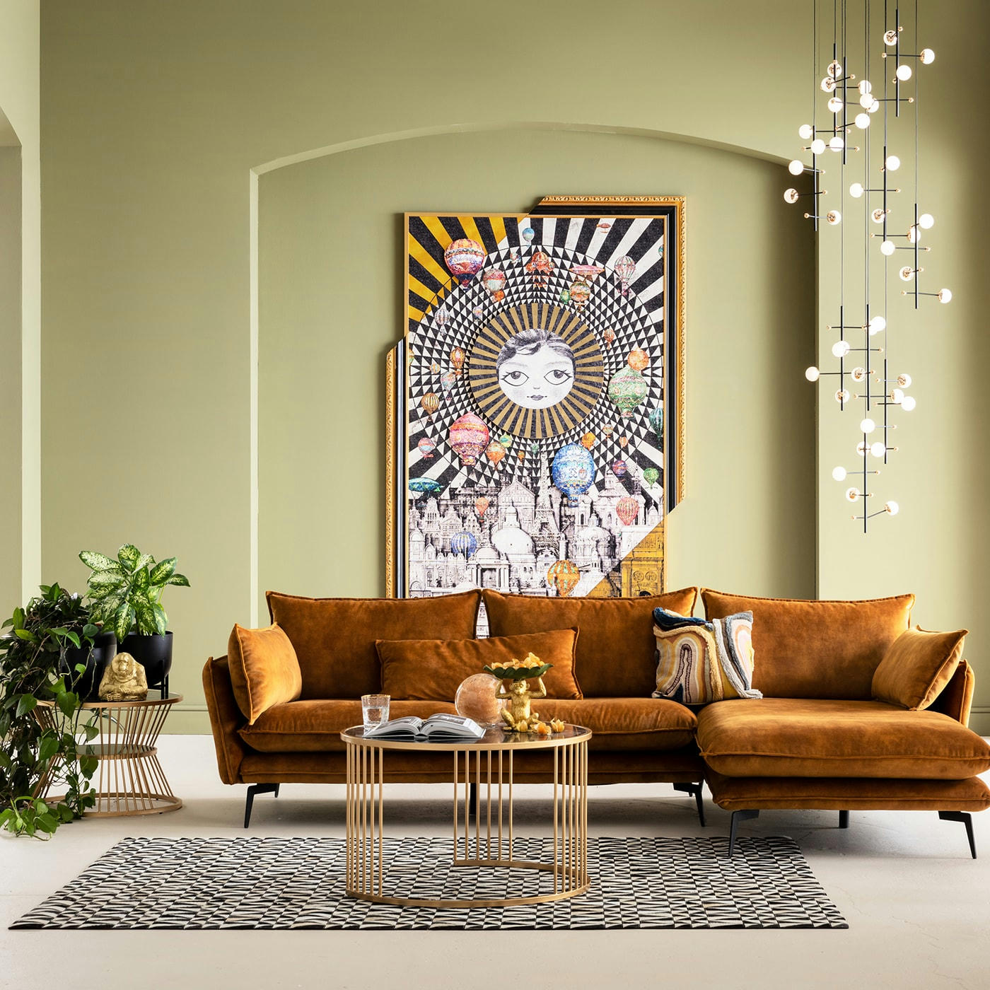 ROMA - 2 tables basses en marbre minéral noir et acier doré