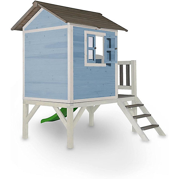 AXI Maisonnette Lodge XL en boisBleue toboggan Vert