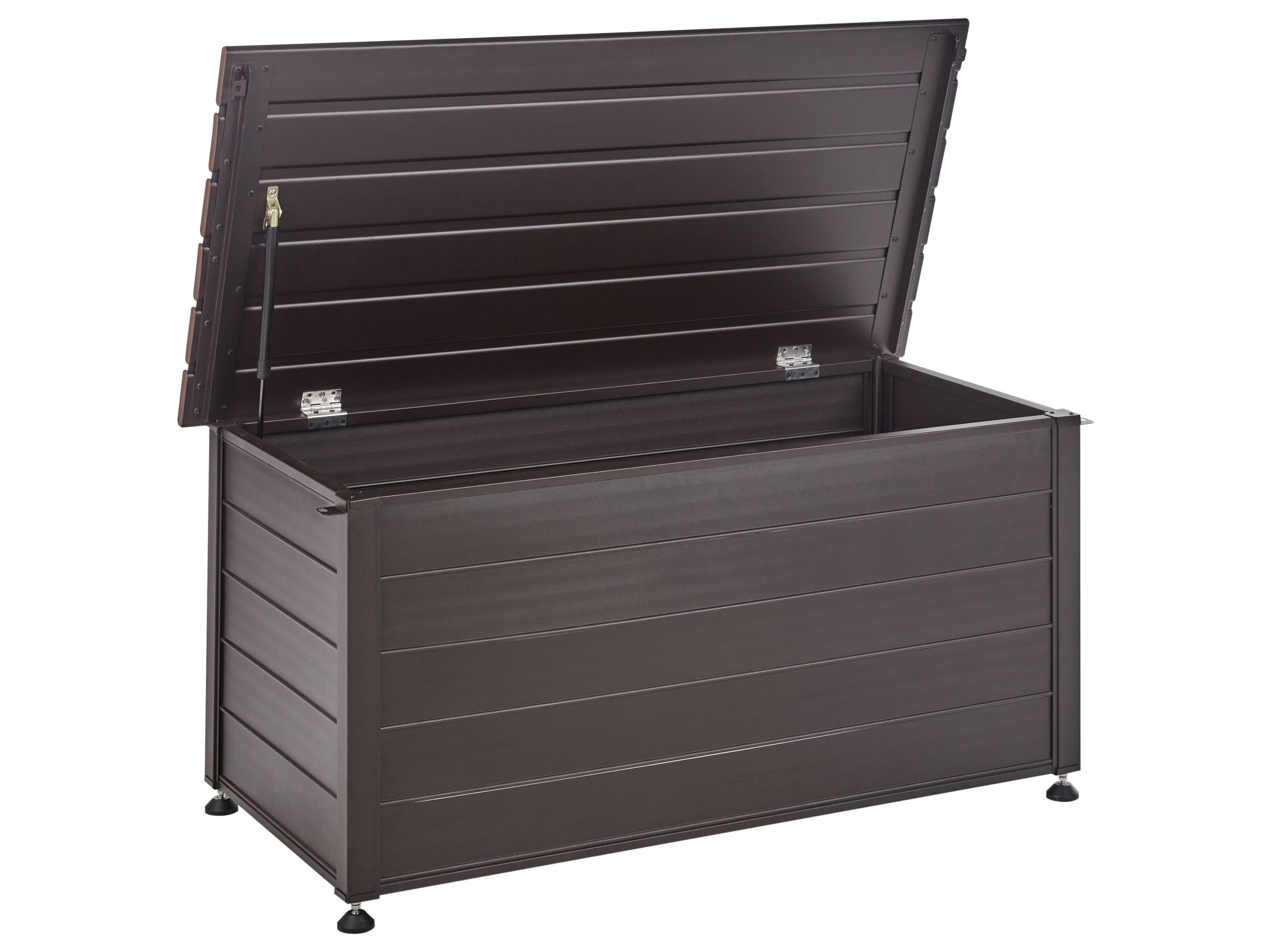 Skrzynia ogrodowa aluminium 330 l ciemnobrązowa