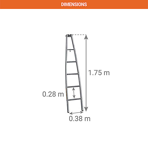 Echelle 1.75m - 5 barreaux - 1 élément - 615101