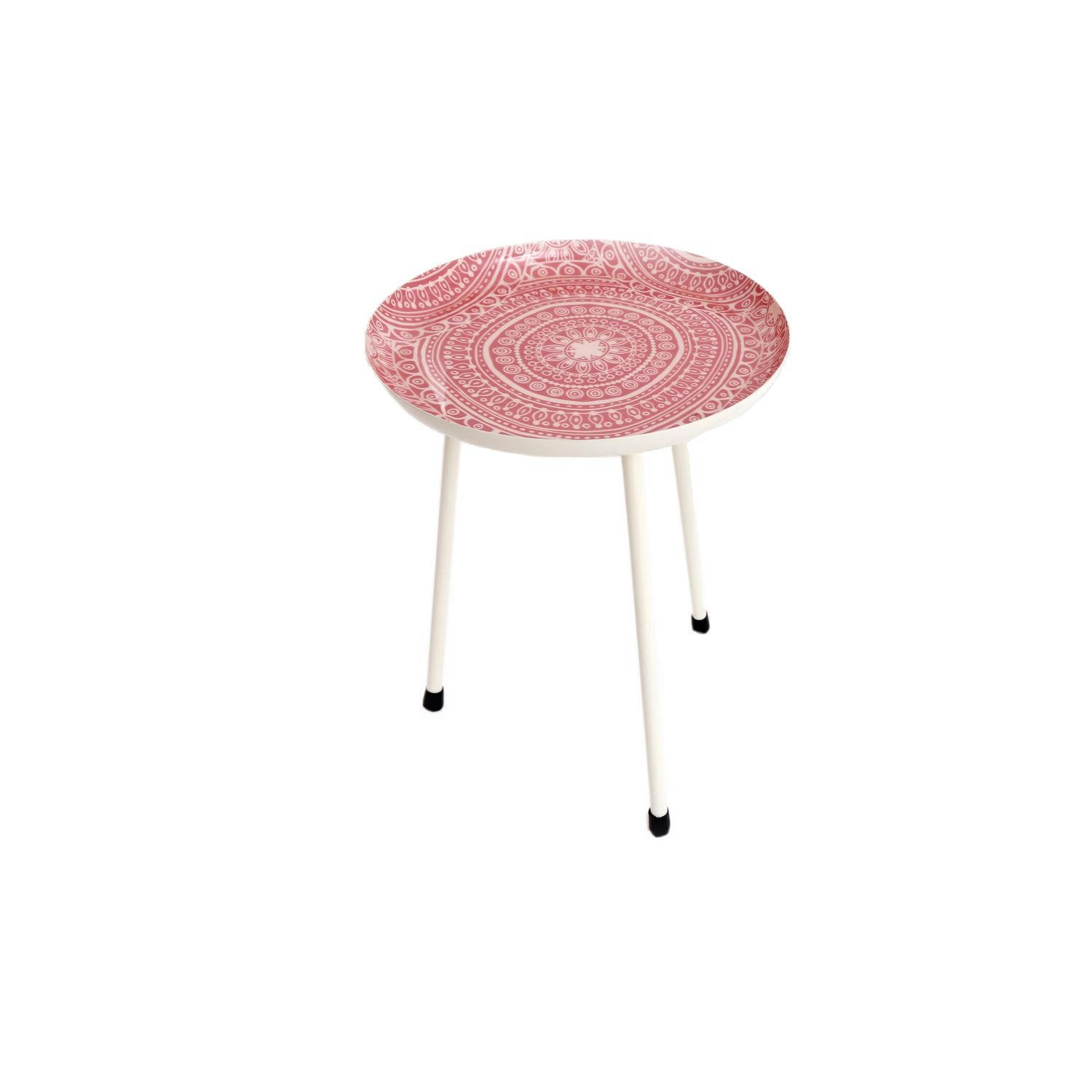 MANDALA - Table d'appoint bohème festival mandala rose