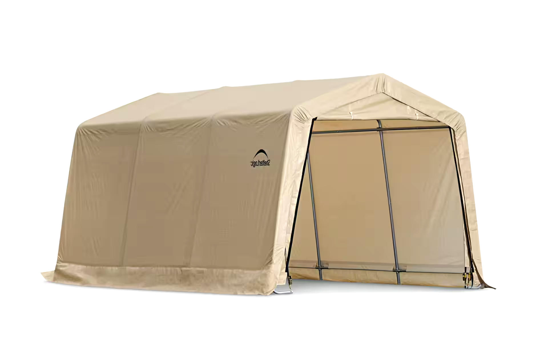 ShelterLogic Heavy Duty Peak Style Auto Garage Shelter w/Metal Frame, 10 x 15 x 8-ft