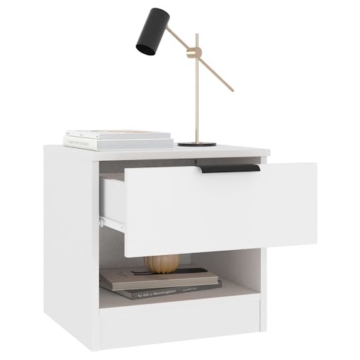 NNEVL Bedside Cabinets 2 pcs White Engineered Wood