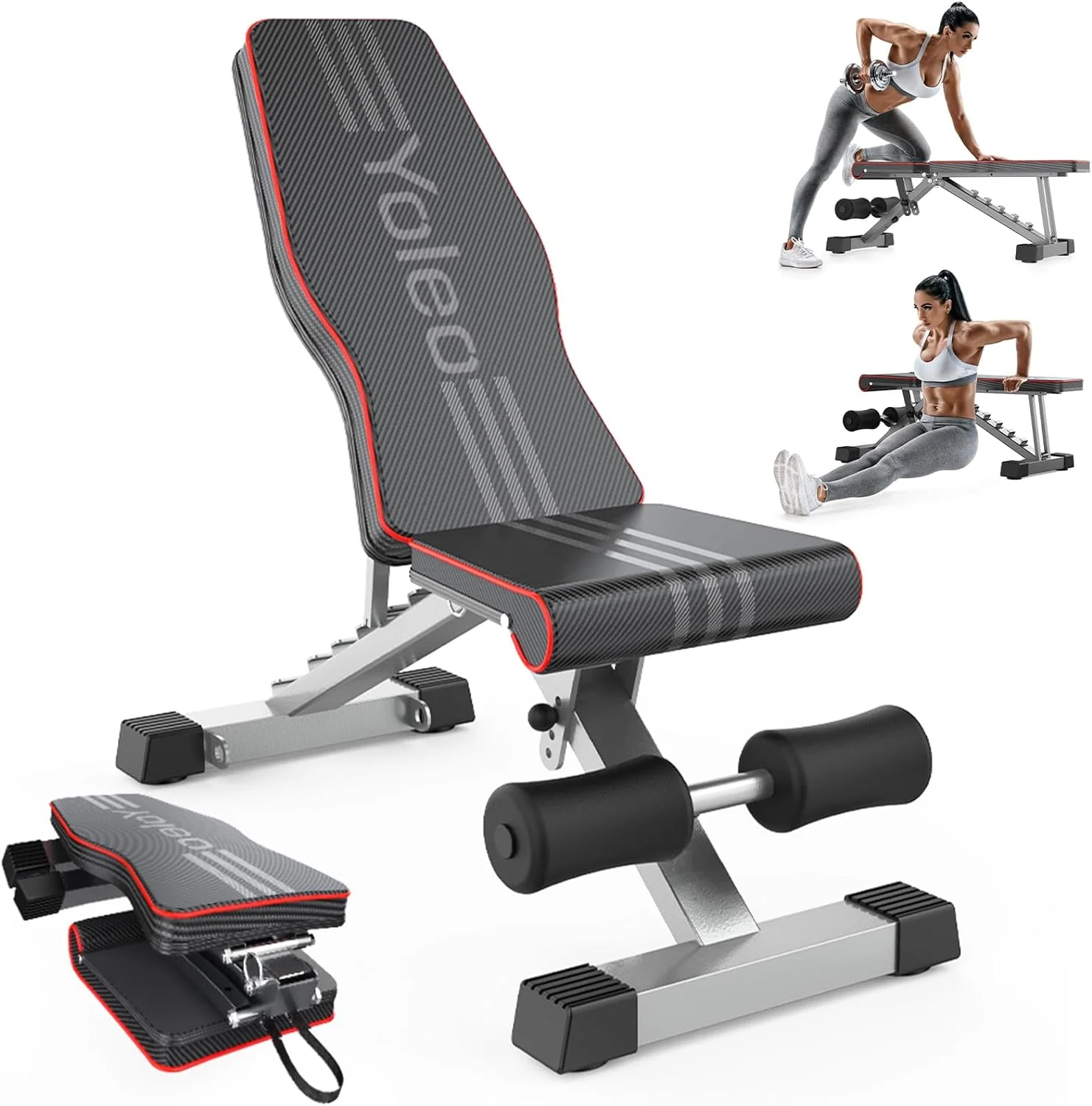 Yoleo Adjustable Weight Bench for Full Body Workout, Foldable Bench Press Bench