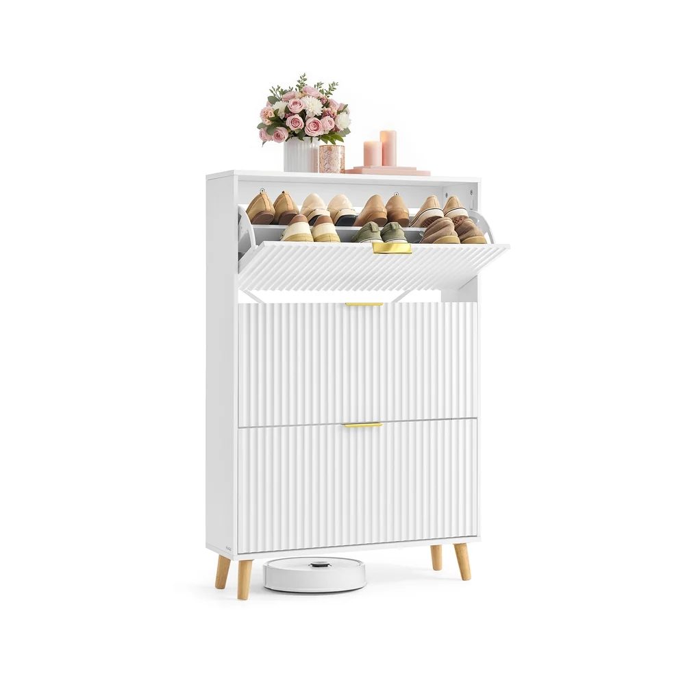 MAXE Collection - Meuble à chaussures à abattants pour entrée étroite