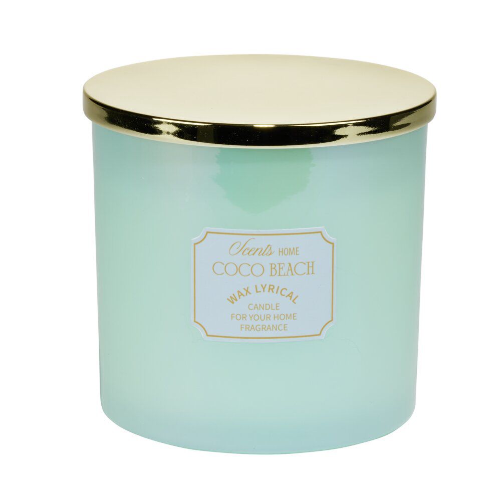 Bougie parfumée XXL en verre irridescent Ø15xH15cm (3 modèles)